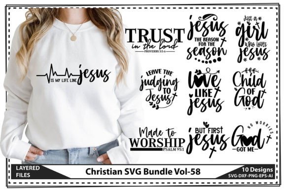 Christian SVG Bundle Vol-58 for T-Shirt Designs