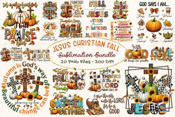 Jesus Christian Fall Bundle & T-Shirt Designs