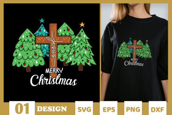 Jesus Christmas Tree Sublimation SVG for T-Shirt Designs