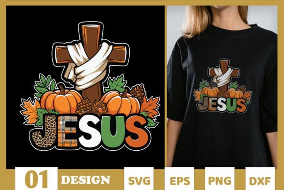 Jesus Fall Thanksgiving Pumpkin SVG for T-Shirt Designs