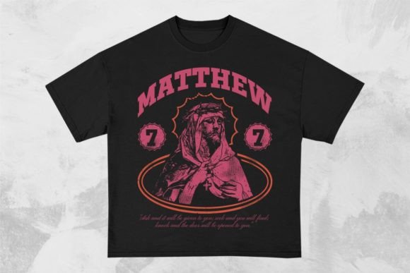 Matthew 7 7 Christian T-shirt Design