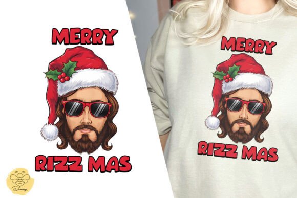 Merry Rizz Mas Funny Christmas Jesus PNG