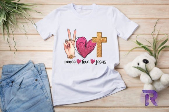 Peace Love Jesus Christian PNG for T-Shirt Designs
