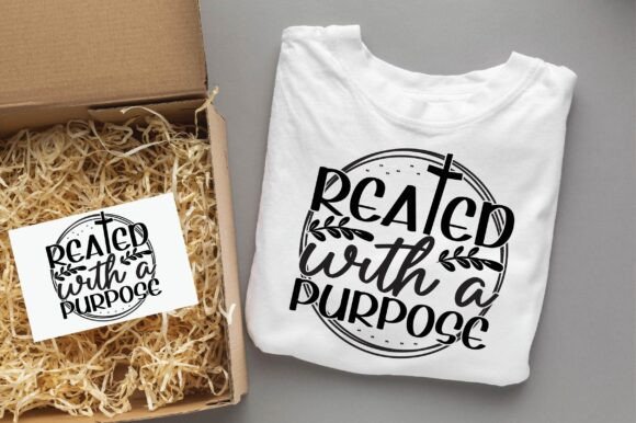 REATED with a PURPOSE Christian Svg Png